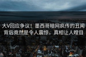 大V回应争议！墨西哥暗网疯传的丑闻背后竟然是令人震惊，真相让人瞠目