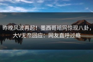 昨晚风波再起！墨西哥暗网惊现八卦，大V无奈回应：网友直呼过瘾