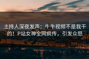 主持人深夜发声：牛牛视频不是我干的！P站女神全网疯传，引发众怒