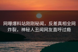 网曝爆料站刚刚秘闻，反差真相全网炸裂，神秘人丑闻网友直呼过瘾
