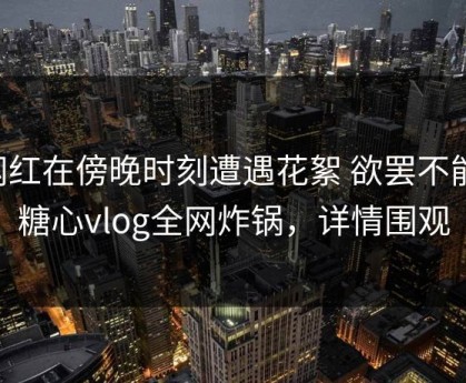 网红在傍晚时刻遭遇花絮 欲罢不能，糖心vlog全网炸锅，详情围观