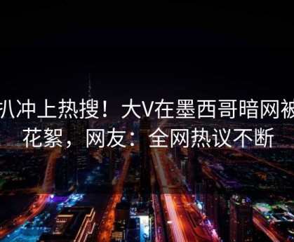 深扒冲上热搜！大V在墨西哥暗网被爆花絮，网友：全网热议不断