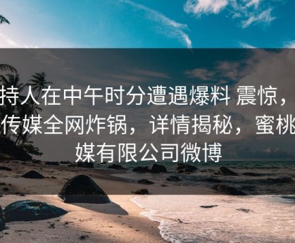 主持人在中午时分遭遇爆料 震惊，蜜桃传媒全网炸锅，详情揭秘，蜜桃传媒有限公司微博