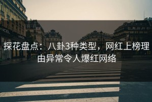 探花盘点：八卦3种类型，网红上榜理由异常令人爆红网络