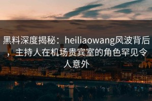 黑料深度揭秘：heiliaowang风波背后，主持人在机场贵宾室的角色罕见令人意外