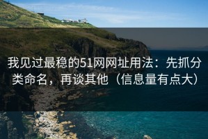 我见过最稳的51网网址用法：先抓分类命名，再谈其他（信息量有点大）