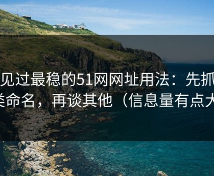 我见过最稳的51网网址用法：先抓分类命名，再谈其他（信息量有点大）