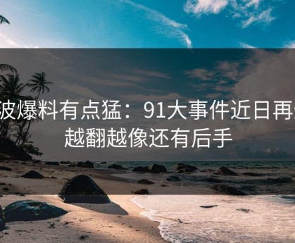 这波爆料有点猛：91大事件近日再燃，越翻越像还有后手
