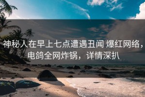 神秘人在早上七点遭遇丑闻 爆红网络，电鸽全网炸锅，详情深扒