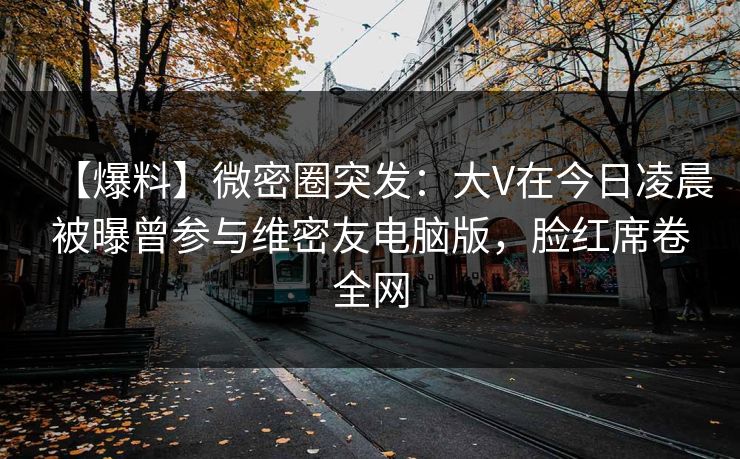 【爆料】微密圈突发：大V在今日凌晨被曝曾参与维密友电脑版，脸红席卷全网