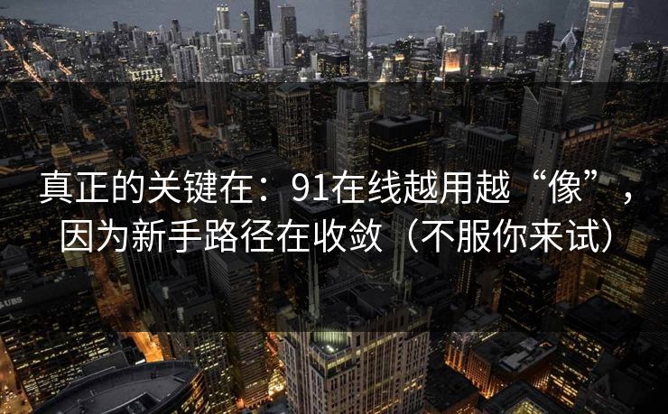 真正的关键在：91在线越用越“像”，因为新手路径在收敛（不服你来试）