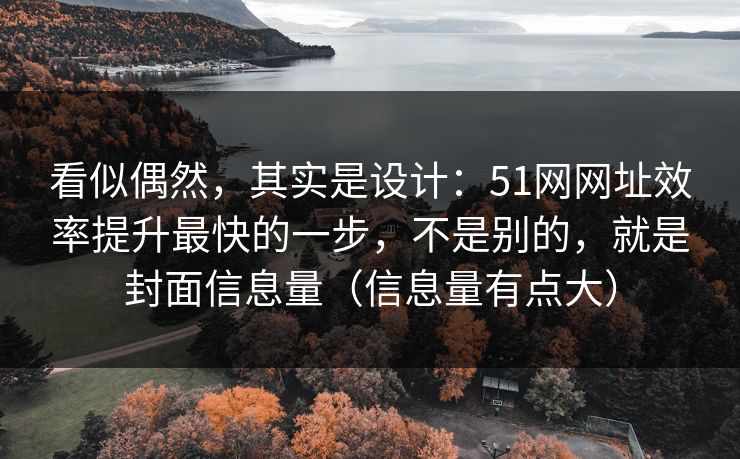 看似偶然，其实是设计：51网网址效率提升最快的一步，不是别的，就是封面信息量（信息量有点大）